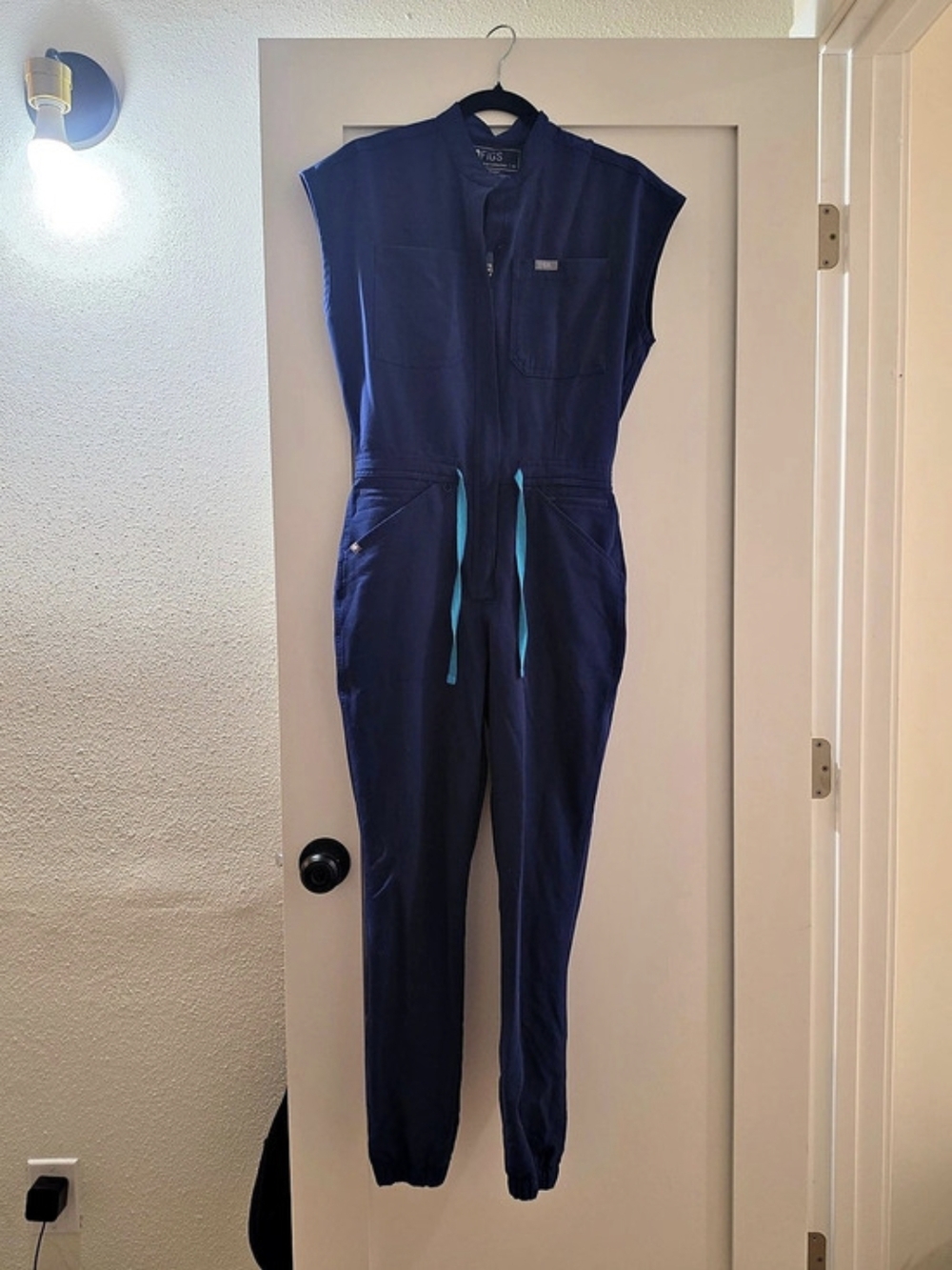 FIGS Rafaela Jogger ScrubJumpsuit Blue XS
